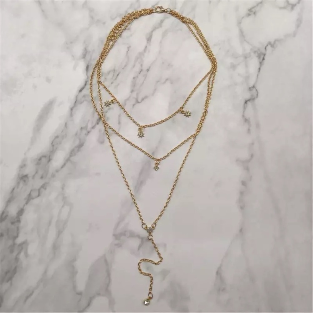 Celestial Layered Delicate Dainty Gold Choker New - Picture 5 of 7